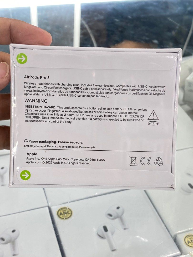 Airpods Pro 3rd Generation (ANC) Brand new Sealed (Category: Earphones) located in San Juan City. Submitted by ph_gadgets_hub (Listing ID 1401169710, Image 3). Description: AirPods Pro 3rd generation (ANC) Brand new sealed With Serial number Compatible to iPhone, Macbook, iPad, Android Lowest price Guaranteed! SALE!!❤️‍🔥 ₱2,600 • ios Supported • hongkong variant • same weight/size • Hi-Fi Stereo Bass • can change name ▪️ can change Gesture (Tap 