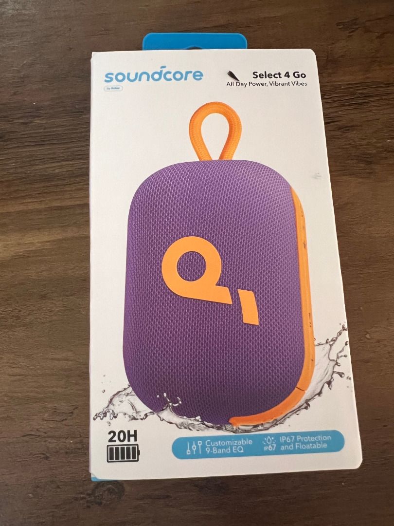 Anker Soundcore Select 4 Go (Category: Soundbars, Speakers & Amplifiers) located in Marikina City. Submitted by mariefdv (Listing ID 1355138867, Image 1). Description: Anker Soundcore Select 4 Go 20-Hour Playtime Enjoy non-stop music with an impressive 20-hour playtime, perfect for weekend adventures. 5W Vibrant Sound Bring your outdoor activities to life with vibrant 5W sound. IP67 Protection & IP67 Floatable Waterproof, dustproof, and floatable