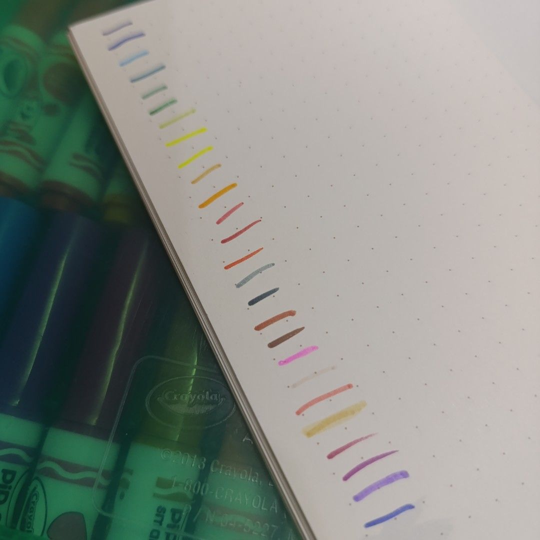 Crayola Pip-Squeaks Markers Set (Category: Stationery & School Supplies) located in Las Pinas. Submitted by min_yanna (Listing ID 1401285970, Image 3). Description: Set includes a variety of Crayola Pip-Squeaks markers in different colors. The markers are in a green plastic case for easy storage and portability. The markers are small and easy to handle, suitable for both kids and adults. Bought in Canada. ALL markers working. No dried-out markers