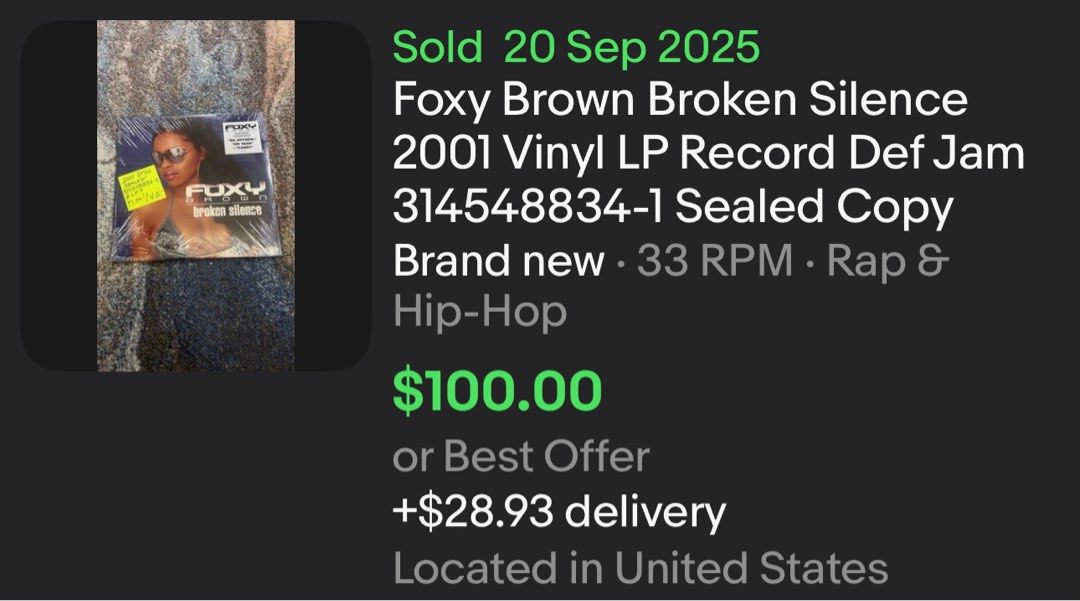 ?? Foxy Brown - Broken Silence (2001) Hip Hop Rap Reggae LP x2 
