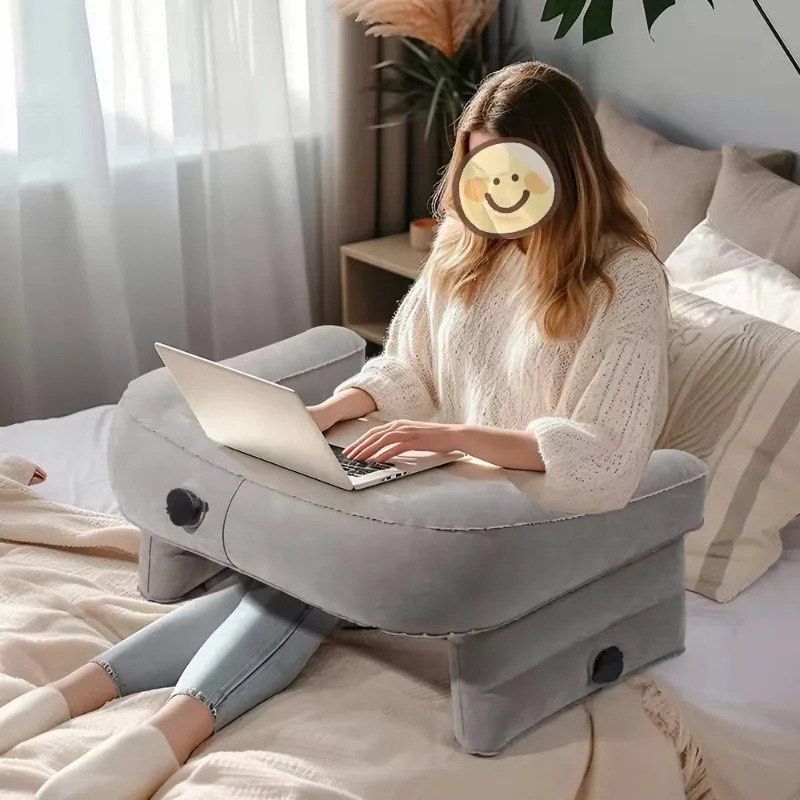 Inflatable Reading Gaming Laptop Desk Table with Arm Rest (Category: Laptop Bags & Sleeves) located in Quezon City. Submitted by dreeeeeeee (Listing ID 1401302529, Image 2). Description: * 2 times used only * Comes with a storage bag which also acts as an inflator * Near LRT 2 Gilmore Station (condo lobby) po for Lalamove, Grab, or pickup po.