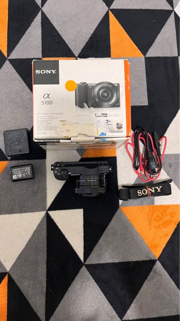 Kamera Mirrorless Sony A5100 Lensa Kit 16-50mm OSS Fullset Box