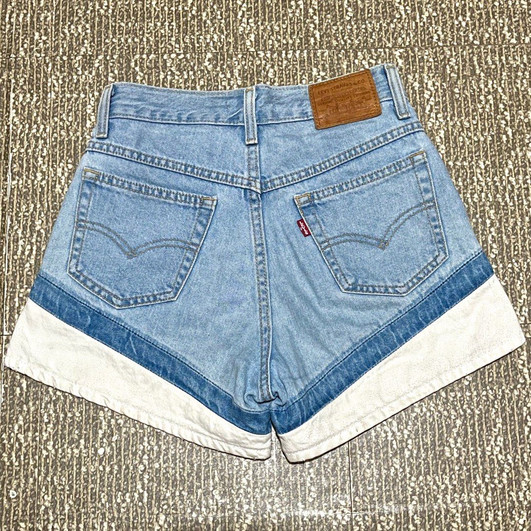 Levi's 501 Shorts - Size 23-24 (Category: Shorts) located in Lapu Lapu. Submitted by freebear-196d (Listing ID 1401306194, Image 1). Description: - Levi's 501 denim shorts - Light wash - Size 23 - High-waisted fit - Unique white side panels - Classic five-pocket design - Button fly.