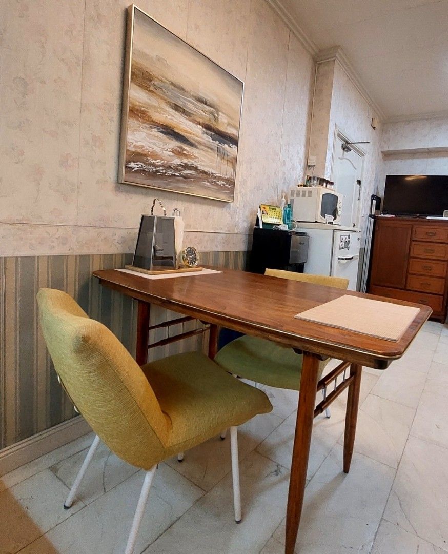 Mid Century Danish Solid Wood Dining Table 4-6 seater (Category: Tables & Sets) located in Quezon City. Submitted by every2nd_counts (Listing ID 1398037556, Image 2). Description: -RUSH, move out sale -Mid Century Danish Solid Wood Dining Table -Timeless, durable, minimalist design focused on beauty & functionality -Solid Wood Pencil Type Legs (vintage look) -Comfortable seating, versatile size -Dimensions 54 x 30 x 31 inches (L-W-H) - 18,000 Din