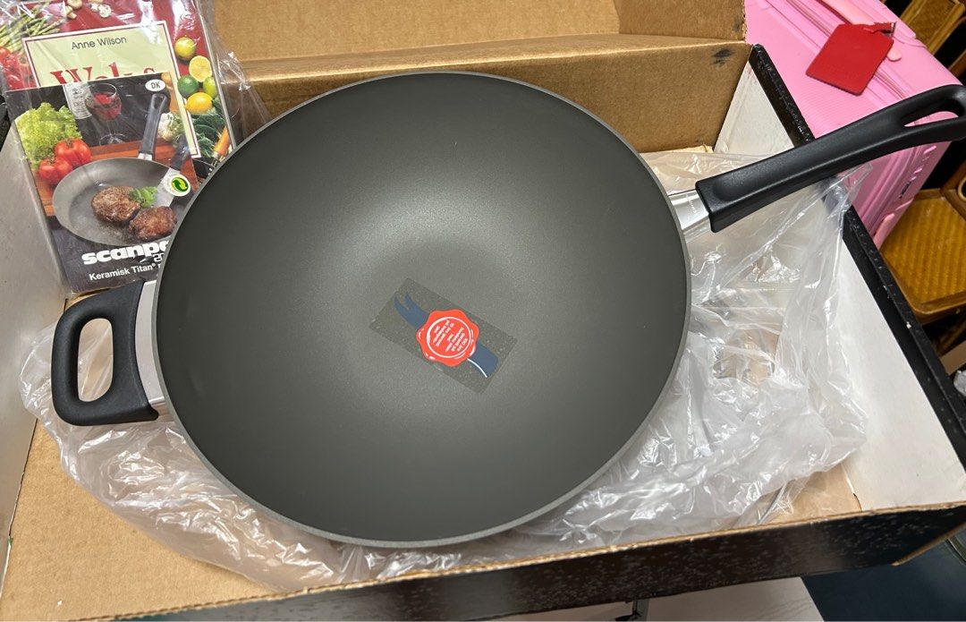 Titanium Scanpan Scanpan Classic 2001+ Titanium Non-Stick Wok, Furniture & Home Living ...