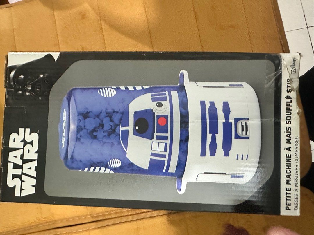 Star Wars R2-D2 Mini Stir Popcorn Popper (Category: Western Merchandise) located in Manila. Submitted by kyleizs2n32753 (Listing ID 1401246061, Image 3). Description: Never used. Damaged box during shipment. 120v from usa. Star Wars R2-D2 Mini Stir Popcorn Popper is perfect for movie nights! It features a non-stick heating plate and includes measuring cups. The lid doubles as a serving bowl. It has an on/off power switch for easy use. Enjoy fresh