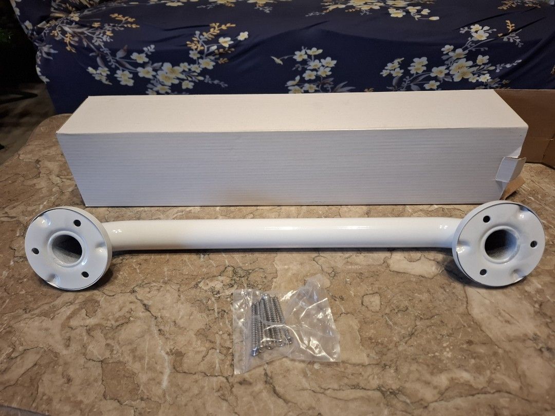 White Grab Bar with Mounting Hardware (Category: Other Assistive Aids) located in Paranaque City. Submitted by isay_virtualstore (Listing ID 1401238918, Image 2). Description: hand rail/grab bar white length 19in. brand new 2 available units.