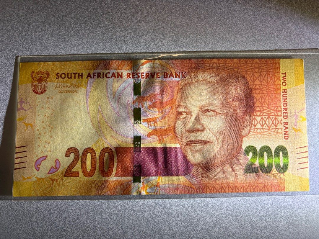 UNC）南非🇿🇦蘭特200 元紙幣, 興趣及遊戲, 收藏品及紀念品, 錢幣- Carousell