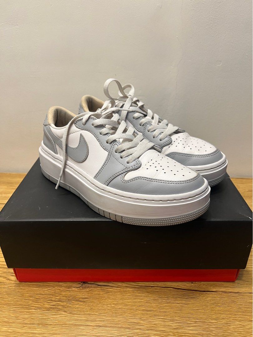 Air Jordan 1 Elevate Low (Category: Sneakers) located in Manila. Submitted by stylishmeowmeow (Listing ID 1401398381, Image 2). Description: Negotiable White/Wolf Gray US Size W8.5 .