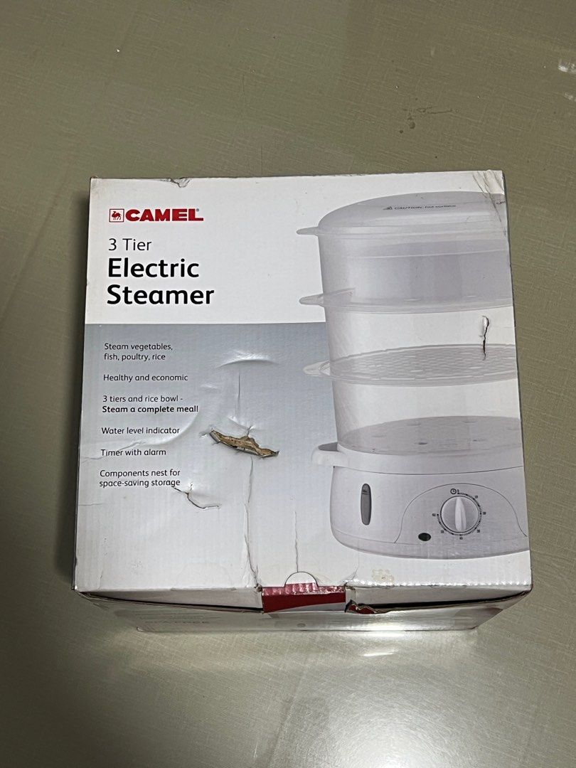 Camel 3 Tier Electric Steamer (Category: Cookware & Accessories) located in Quezon City. Submitted by acasale (Listing ID 1401383981, Image 2). Description: Camel 3 tier electric steamer Buyer to shoulder delivery fees Location: Novaliches, QC near bayan simbahan.