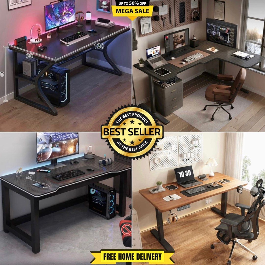 Computer Table Office Table Electric Table Electric Desk Corporate Table Computer Desk Study Desk Gaming Table Foldable Table With Free Delivery SG Stock Hot Selling Tables Self Collect Available