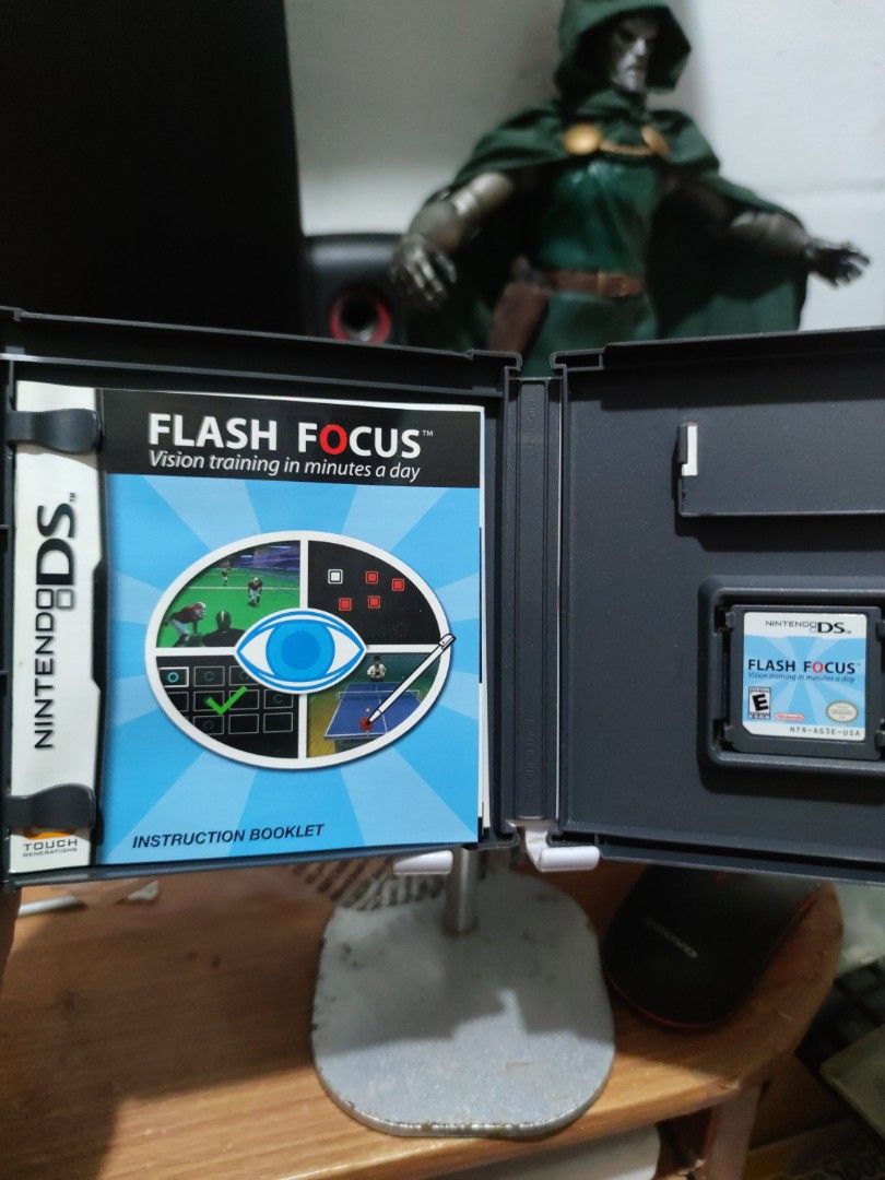 Flash Focus Vision Training Nintendo DS Game (authentic) (Category: Nintendo) located in Quezon City. Submitted by gwift (Listing ID 1401521477, Image 3). Description: Flash Focus for Nintendo DS. This game offers vision training in minutes a day. Includes the game cartridge, case, and instruction booklet. Features daily training, quick play, and downloadable content. The game is rated E for Everyone. 250 na lang, very good condition pandagdag sa