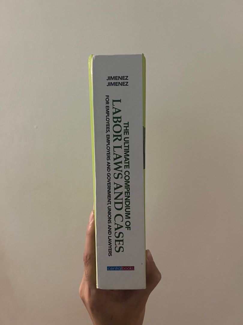 Labor Law- Usec Jimenez (Category: Textbooks) located in Manila. Submitted by flow2896 (Listing ID 1401424108, Image 2). Description: Good as new.