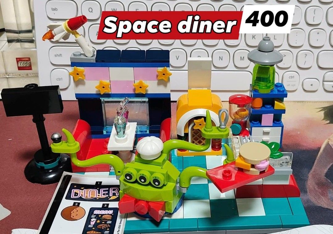 Lego space diner (Category: Lego & Building Sets) located in Cavite. Submitted by bricklairmanila (Listing ID 1401510189, Image 1). Description: auth lego sticker unapplied but included manual instructions included no Minifigures .