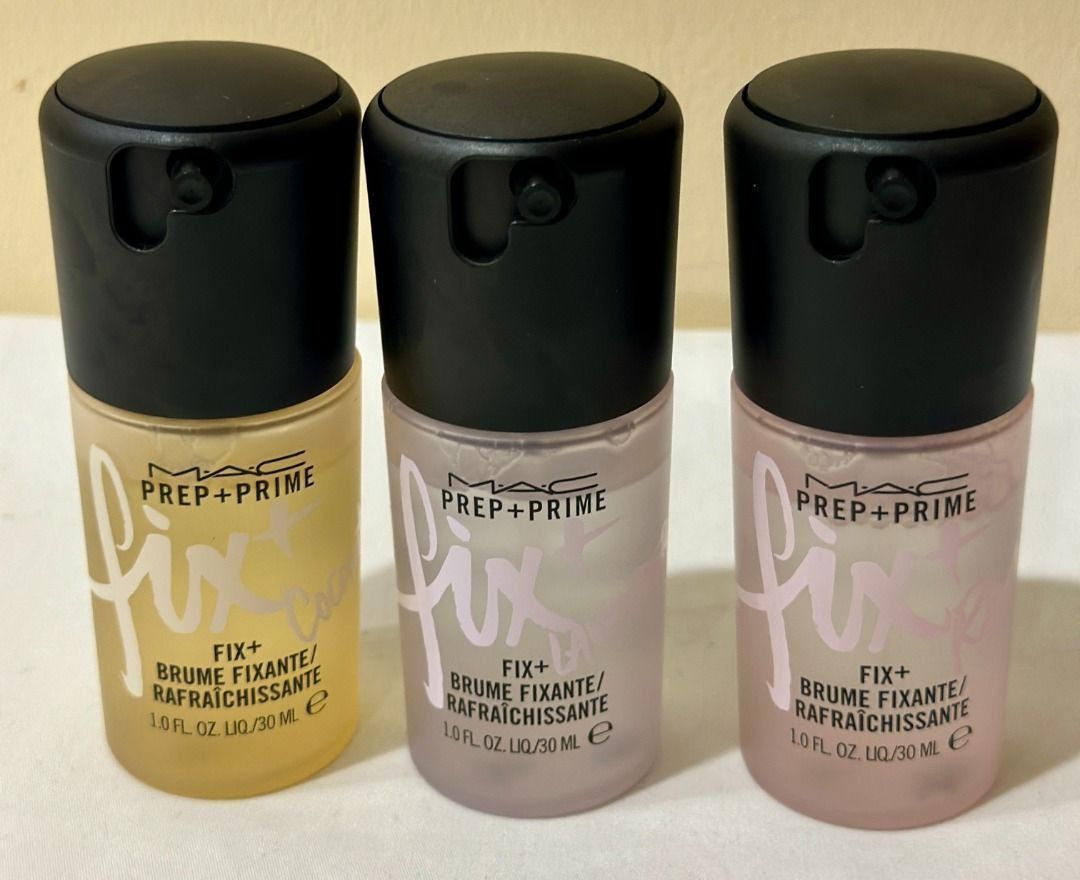 MAC PREP + PRIME FIX + PRIMER TRIO SET: LAVENDER / ROSE / COCONUT (Category: Makeup) located in San Juan City. Submitted by thesouthbeachedit (Listing ID 1401393956, Image 1). Description: MAC PREP & PRIME FIX+ PRIMER SET Full Description: Three marvelous Prep + Prime Fix+ scents, all bundled up for a fabulous night out. Go for sexy in creamy Coconut, take a load off with relaxing Lavender or make a move in romantic Rose. Three scent changes for 