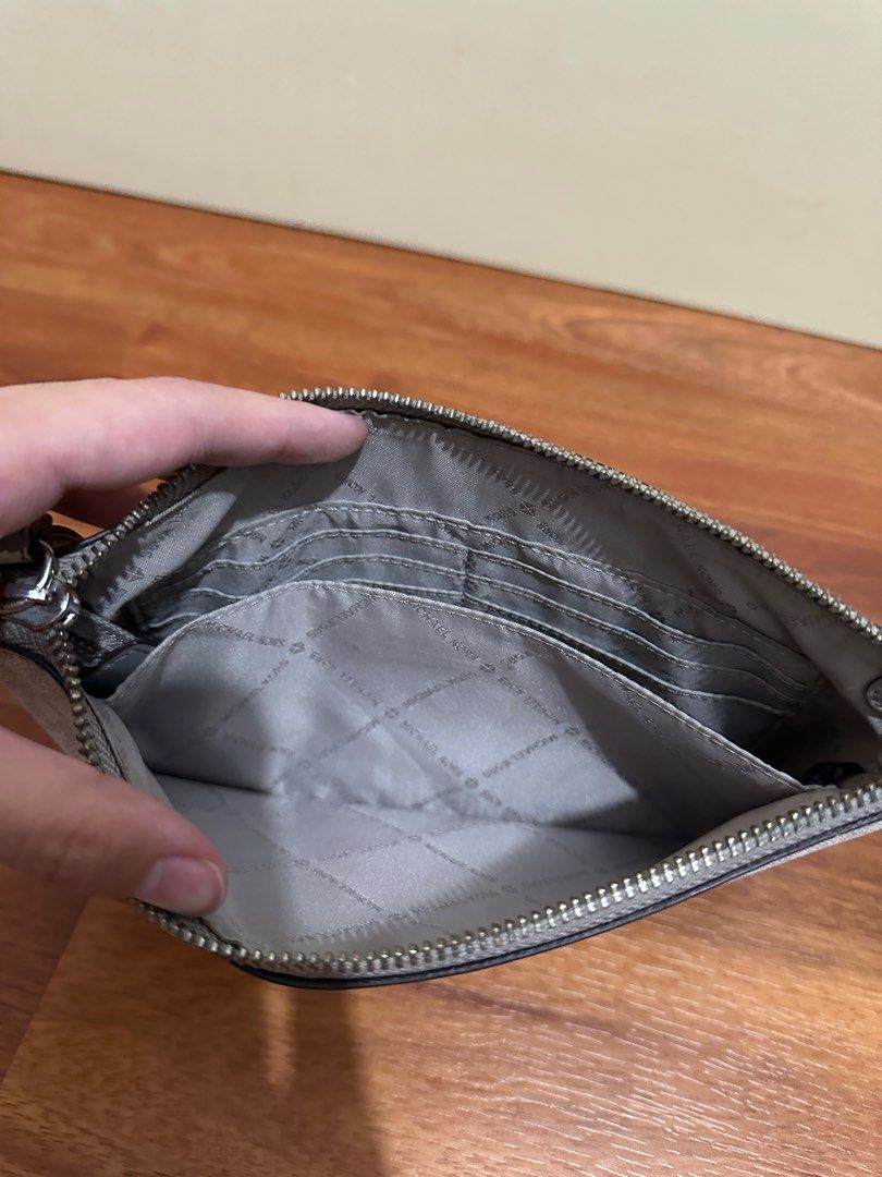 Michael Kors XL Fulton Zip Sport Clutch Wrislet Bright White