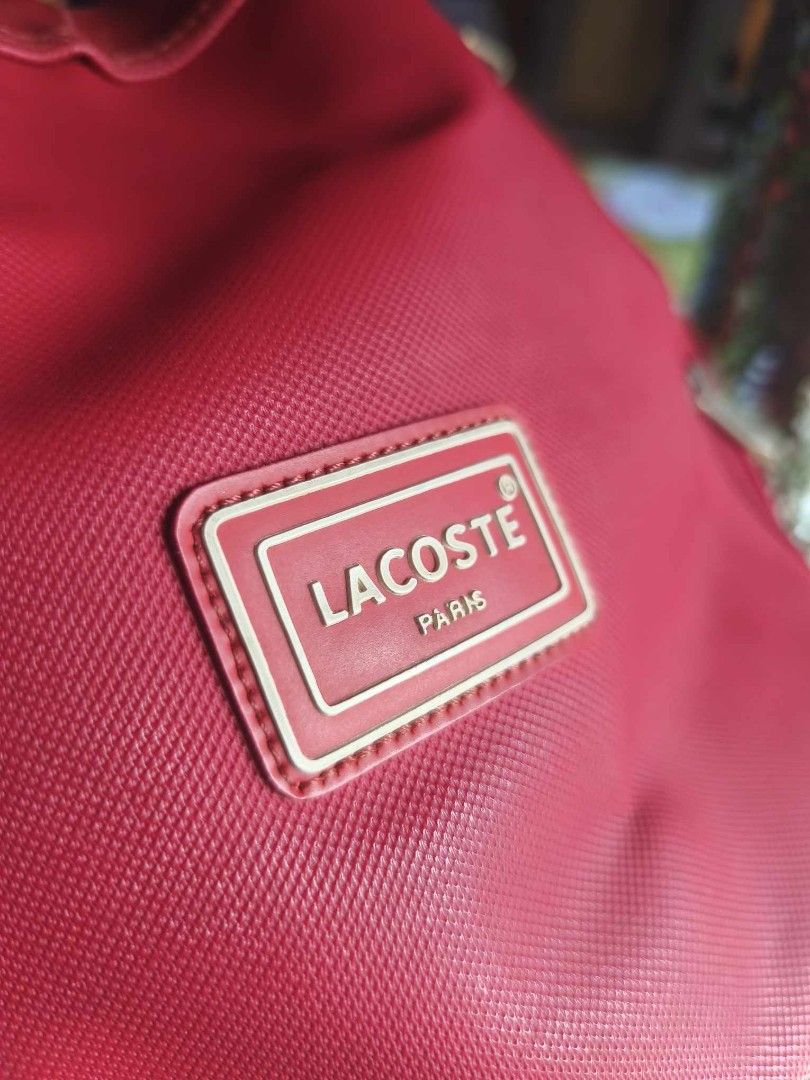 RED LACOSTE BUCKET BAG PVC LEATHER (Category: Luxury Bags & Wallets) located in Tagum. Submitted by mjprelovedbags2020 (Listing ID 1401398655, Image 2). Description: Good as new authentic lacoste bucket bag.