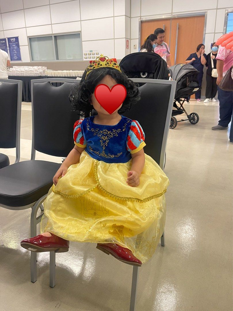 Snow White Costume Set with Wig and Crown (Category: Babies & Kids Fashion) located in Binan City. Submitted by chescasouza (Listing ID 1401495216, Image 1). Description: Moana - Wig, Top, Skirt, Size 4-5y - Php 500 Snow White - Wig, Dress, size 3-4 (110), hem line needs repair but not noticeable - Php 600 Elsa ( Frozen) - Wig, Dress, Size 4-5y - Php 600 Prince costume - brand new, size 4-5y - Php 500 Bunny Inflatable Costume for adults - Php 950