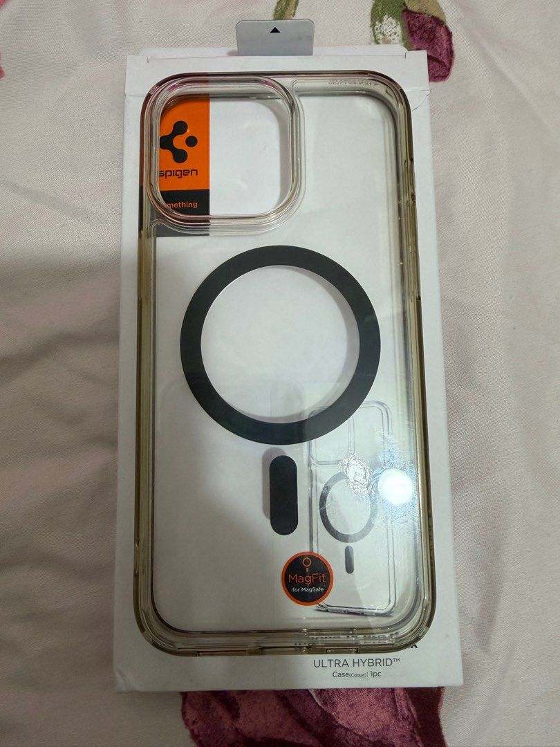 Spigen: iPhone 15 Pro Max MagSafe Case (Transparent) (Category: Cases & Sleeves) located in Quezon City. Submitted by belleg724 (Listing ID 1401363786, Image 1). Description: Ultra Hybrid Case MagFit for MagSafe (Graphite).