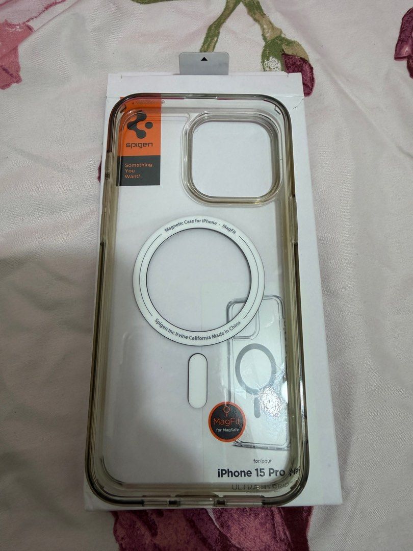 Spigen: iPhone 15 Pro Max MagSafe Case (Transparent) (Category: Cases & Sleeves) located in Quezon City. Submitted by belleg724 (Listing ID 1401363786, Image 3). Description: Ultra Hybrid Case MagFit for MagSafe (Graphite).