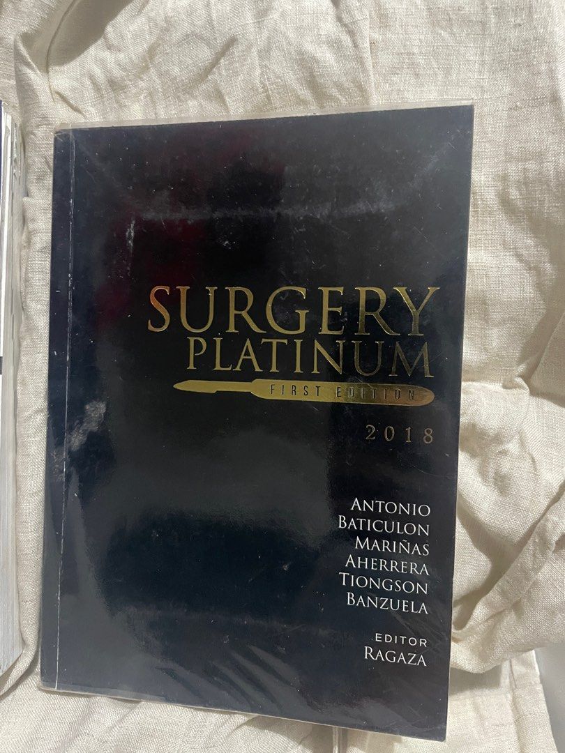 Surgery Platinum First Edition 2018 (Category: Textbooks) located in Quezon City. Submitted by declutteringitems_ (Listing ID 1401457167, Image 1). Description: Surgery Platinum With plastic cover (Covered it when I first bought the set) With <5 pages with highlights Bought this for 850 Can give all 4 (Surgery, OB, Pedia, IM) for 2000 (500 each). .
