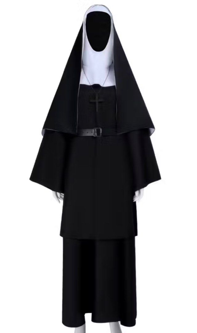 Halloween The Nun Valak Full Costume (Category: Dresses) located in Cavite. Submitted by cha____r (Listing ID 1401355365, Image 2). Description: The Nun Valak Full Costume (Fits Adult L-XL) Skirt, Top, Head Cover, Veil With cross necklace and belt Used only once during Halloween event (won best dressed with this costume btw!!) (Worth 2.2k in orange app).
