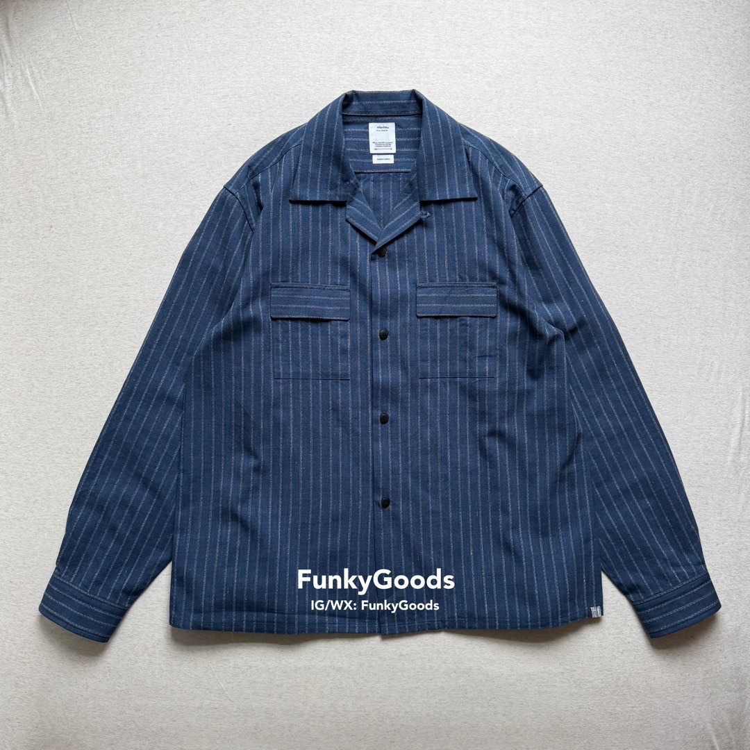 Visvim 25aw Keesey Shirt Stripes L/S, 男裝, 上身及套裝, 西裝 Visvim 25aw Keesey Shirt Stripes L/S, 男裝, 上身及套裝, 西裝