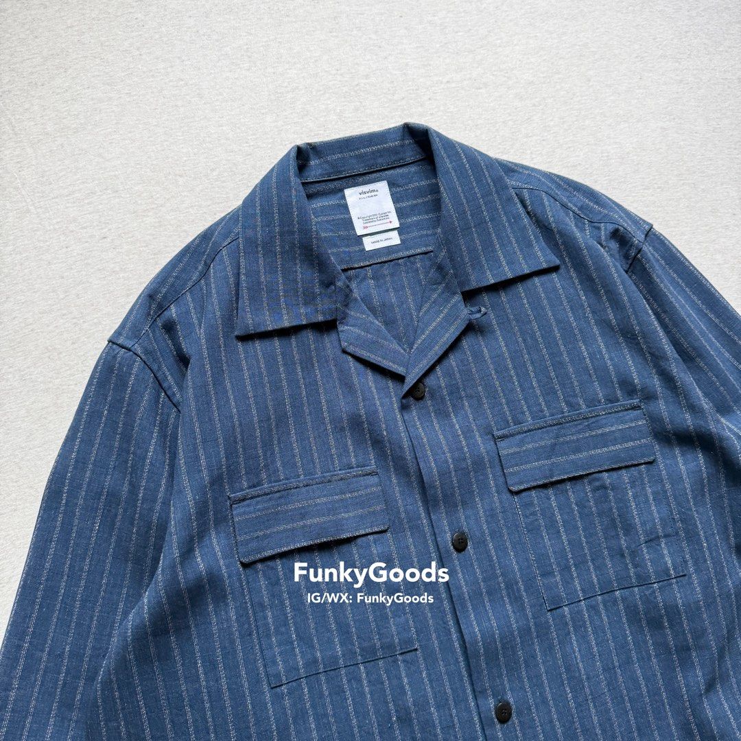 Visvim 25aw Keesey Shirt Stripes L/S, 男裝, 上身及套裝, 西裝 Visvim 25aw Keesey Shirt Stripes L/S, 男裝, 上身及套裝, 西裝