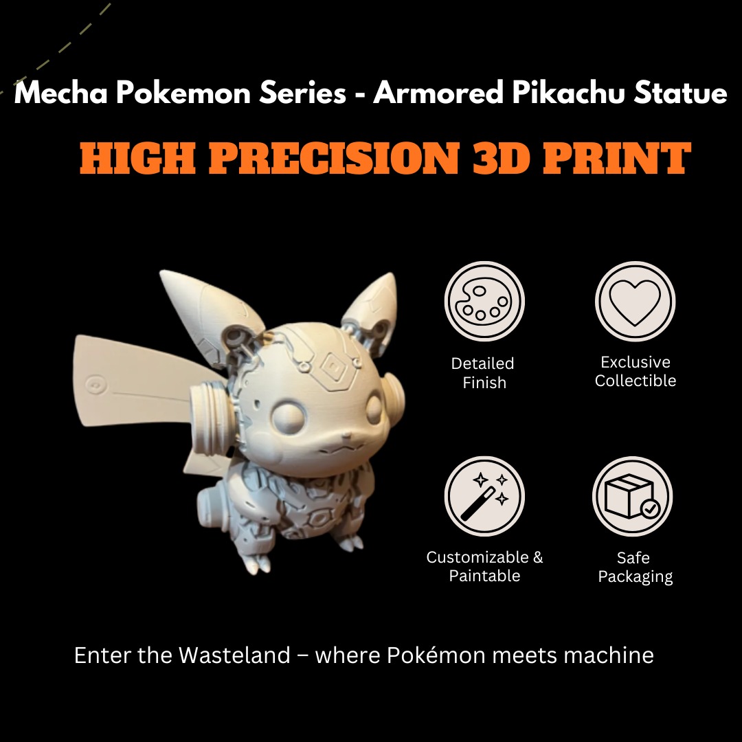 3d printed Mecha Pokemon Series (Armored Pikachu Statue), Hobbies ...