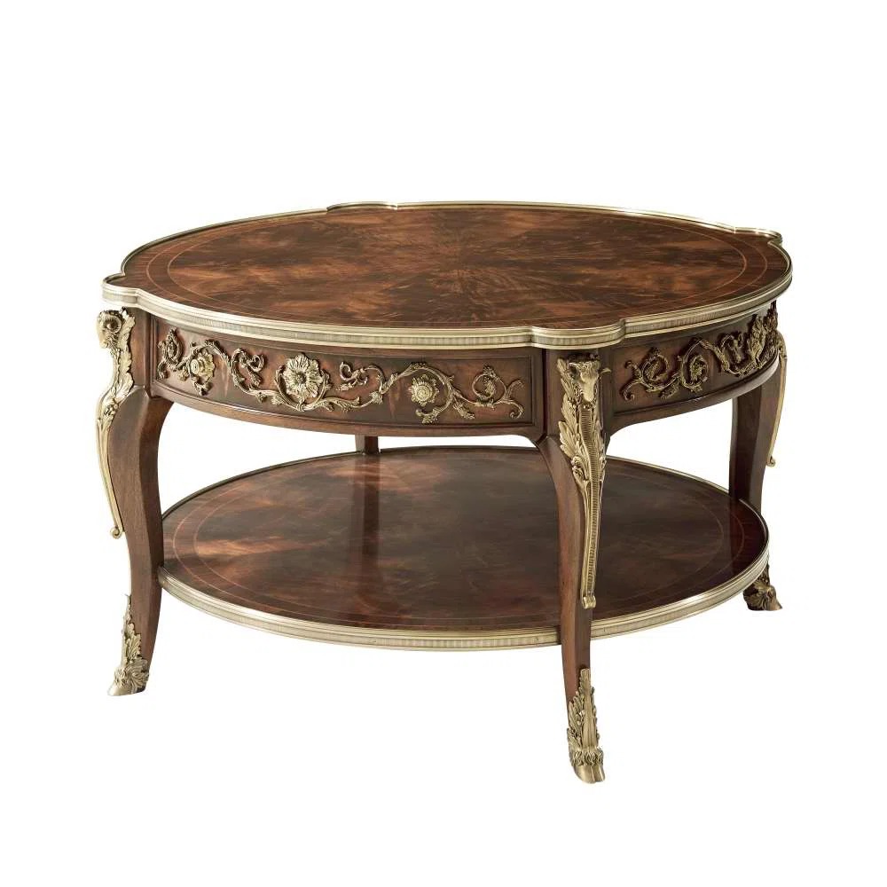BRIAN I Modern Classic Cocktail I Mahogany wood I Coffee Table I Round ...
