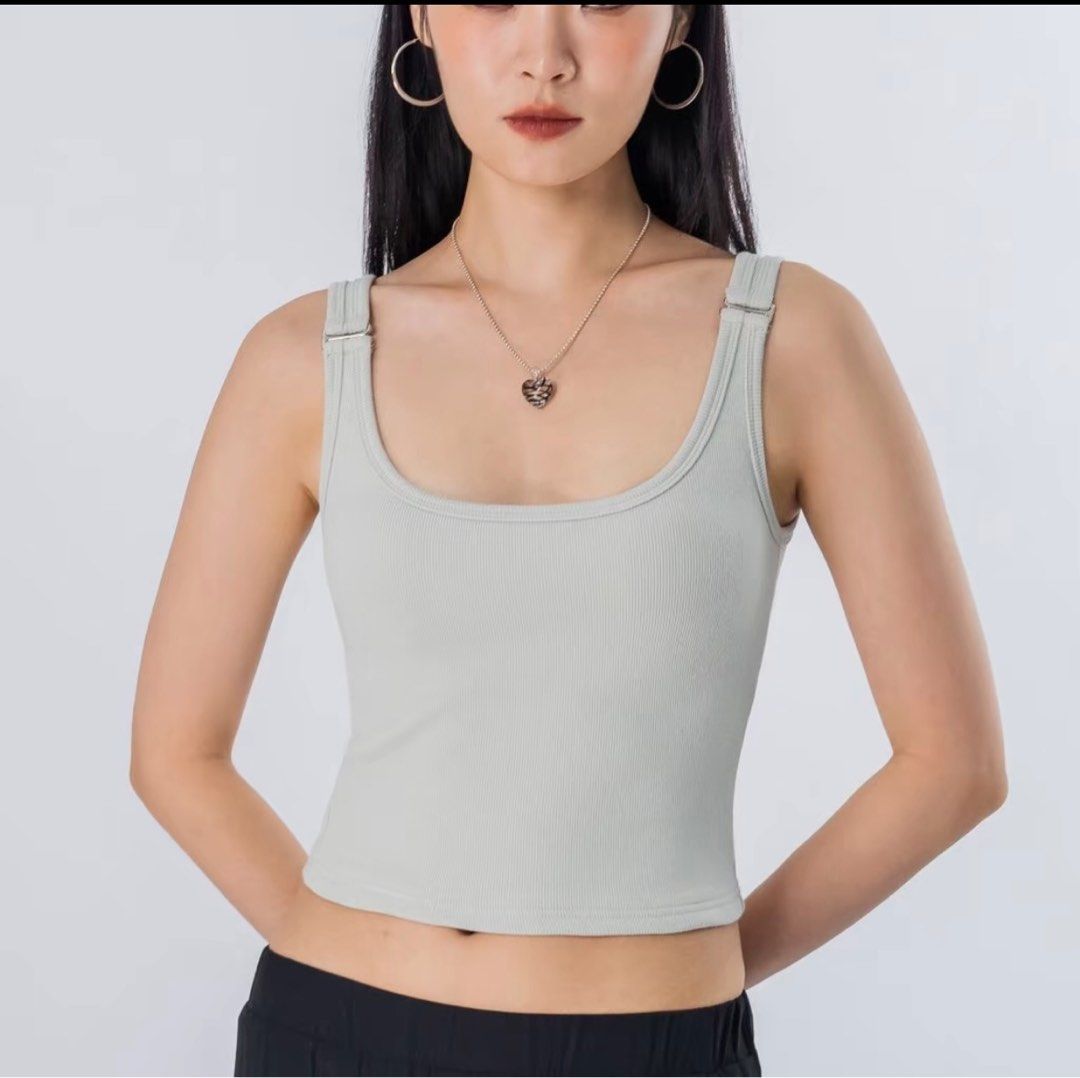 Composition basic buckle top (Category: Sleeveless) located in Singapore. Submitted by soybeankopi (Listing ID 1396445156, Image 1). Description: BNWOT. Selling both CONCRETE GREY & STONE GREY Get both @18.
