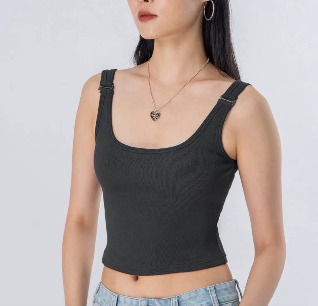 Composition basic buckle top (Category: Sleeveless) located in Singapore. Submitted by soybeankopi (Listing ID 1396445156, Image 3). Description: BNWOT. Selling both CONCRETE GREY & STONE GREY Get both @18.