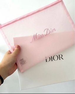 ⭐️Dior Beauty正品⭐️粉色刺繡網紗化妝包 收納包 手拿包64235955715201110