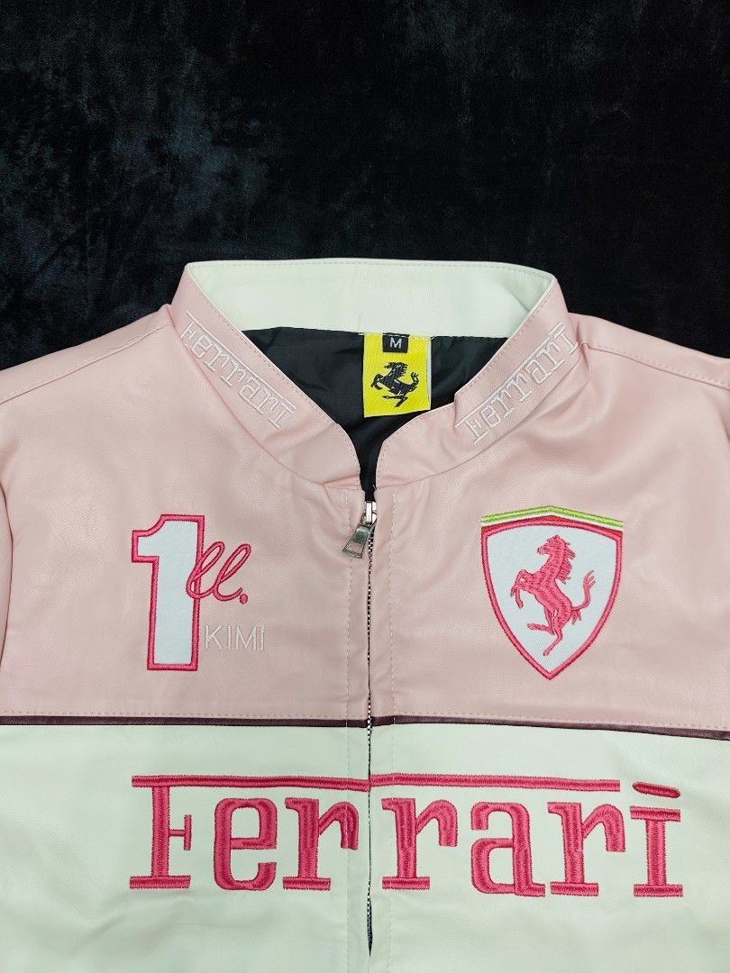 Ferrari Leather Jacket Pink (Category: Coats, Jackets and Outerwear) located in Caloocan City. Submitted by novathriftshopph (Listing ID 1396301812, Image 3). Description: Ferarri Leather Jacket Pink Brand New Pure Leather Jacket Size: Medium on Tag Dimes: 20×25 Novaliches Area x North Caloocan Delivery via JNT or Lalamove.