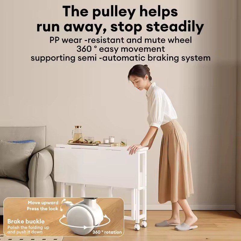 Easy Move Table Foldable Table Furnitures Mobile Table | Foldable Study Desk | Simple ...