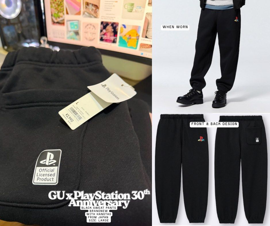 GUxPlayStation 30th Anniversary Sweat Pants (Coordinates) (Category: Sets & Coordinates) located in Quezon City. Submitted by trisb. (Listing ID 1396436095, Image 2). Description: GUxPlayStation 30th Anniversary Bought in Japan 🇯🇵 Black Sweatpants Brandnew with Hangtag Size: Large #PlayStation #Games #Gamer #PS4 #GU #Uniqlo #Japan #Collector #Pants #Coordinates .