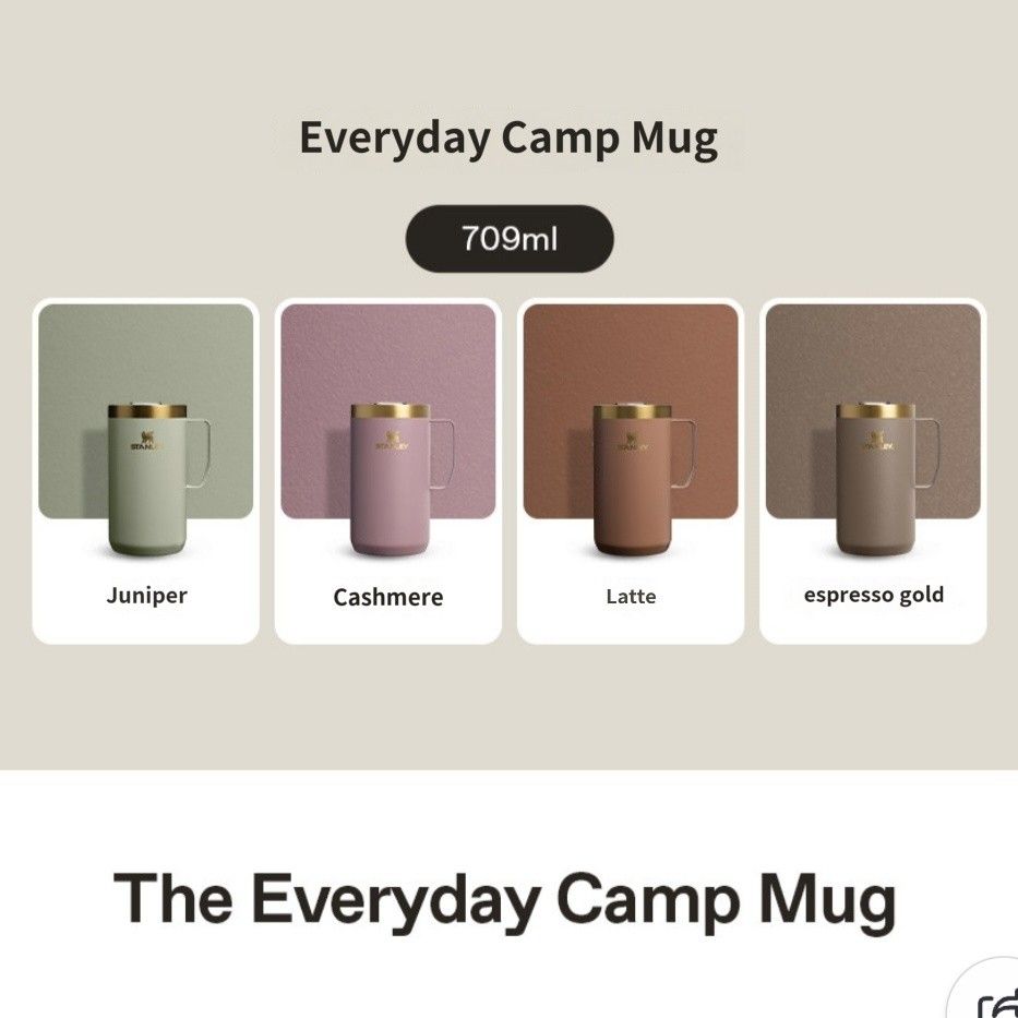 ❤️Limited Edition❤️ Stanley Everyday Camp Mug 709ml (Category: Water Bottles & Tumblers) located in Cainta. Submitted by shopchelonline (Listing ID 1396382173, Image 3). Description: ❤️Limited Edition❤️ Stanley Everyday Camp Mug 709ml 🛒3,200.00 each(all in) + LSF DP: 50% PAYO RB: 15 days after DP; NETA 💎Pre-order - NO RUSH SHIPPING 💎Korea Pasabuy - NORMAL ETA 💎Colors may vary due to lighting. 💎Availability and price may vary 💎The outer case