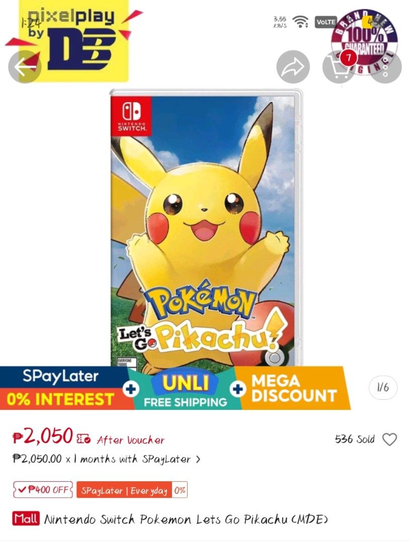 POKEMON LET'S GO PIKACHU SWITCH (Category: Nintendo) located in Quezon City. Submitted by prelovedetc.byreyn (Listing ID 1396457830, Image 1). Description: Bought in L.A. California, USA Case included.