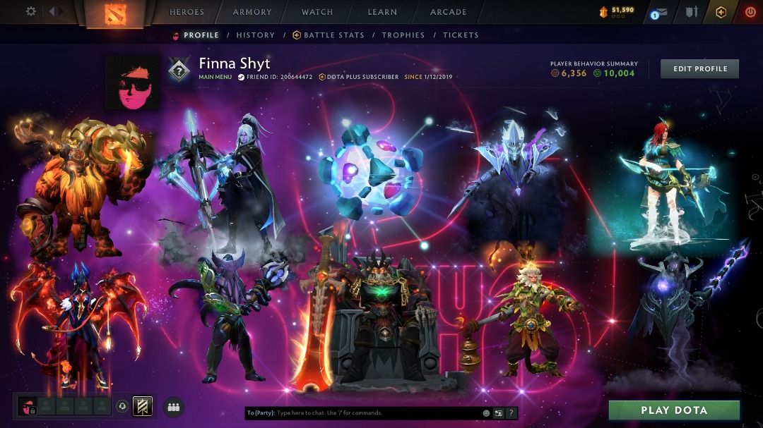 SELLING PREMIUM DOTA ACCOUNT (Category: Game Gift Cards & Accounts) located in Caloocan City. Submitted by 14roajoh97256 (Listing ID 1396445126, Image 1). Description: COMPLETE TI7, TI9 - TI11 PRESTIGES COMPLETE PRESTIGE ARCANAS 🔴THE INTERNATIONAL 2017🔴 REEF EDGE TERRAIN✅ IO ARCANA✅ KUNKKA IMMORTAL SHARK (STYLE 2/2)✅ 🔴THE INTERNATIONAL 2019🔴 OVERGROWN EMPIRE TERRAIN✅ EARTHSHAKER ARCANA (STYLE 2/2)✅ INVOKER PERSONA✅ AXE IMMORTAL FISTS✅ TINY IM