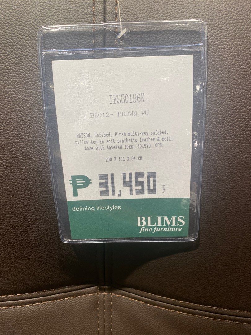 ❗️SOFABED FROM BLIMS❗️W/ FREE 3 OCEAN WATER CONTAINERS (Category: Sofas) located in Pasig City. Submitted by sol.ar (Listing ID 1396187913, Image 1). Description: Bought at blims last quarter of 2024 Soft synthetic leather and metal base with tapered legs Measurements 200cm x 101cm x 94cm Rfs: will buy smaller one Items are in good condition Slightly negotiable Other items are available that you might be interested . Thank you.