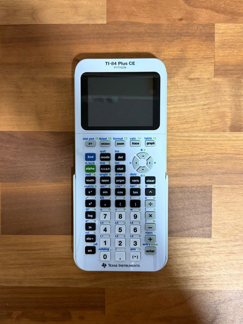 TI-84 Plus CE Python (White) (Category: Stationery & School Supplies) located in Singapore. Submitted by foreverbjorn (Listing ID 1396437730, Image 1). Description: Condition: 9.9/10 No scratches or damages. In pristine condition! Selling as my university does not permit graphing calculators. Comes with charging cable..