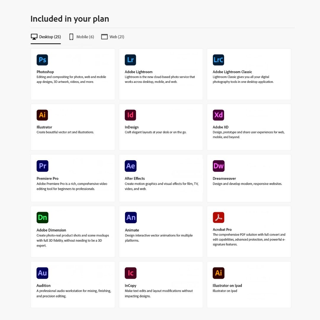Official Adobe Creative Cloud Pro 1-12 months | Activation Code ...