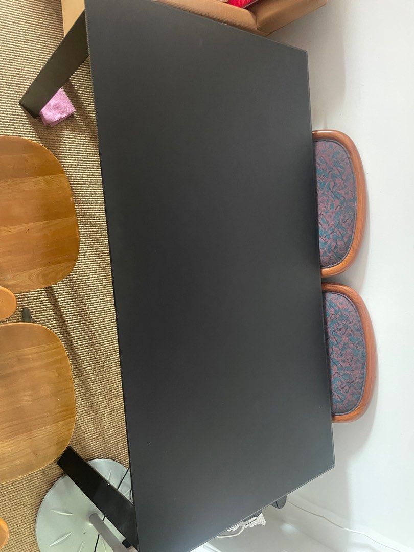 Black Rectangular Table (Category: Tables & Sets) located in Singapore. Submitted by scarlet_1610 (Listing ID 1396552370, Image 2). Description: Still in good condition.. arrange for delivered delivery. Exclude chairs. .
