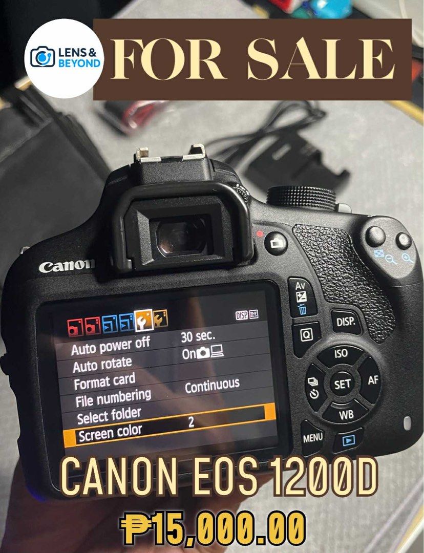 Canon EOS 1200D Camera (Category: Cameras) located in Cainta. Submitted by arveejay07 (Listing ID 1396654761, Image 2). Description: 📸 Preloved Canon EOS 1200D for sale! Still in good condition and ready to capture great moments. 💬 PM for more info!.