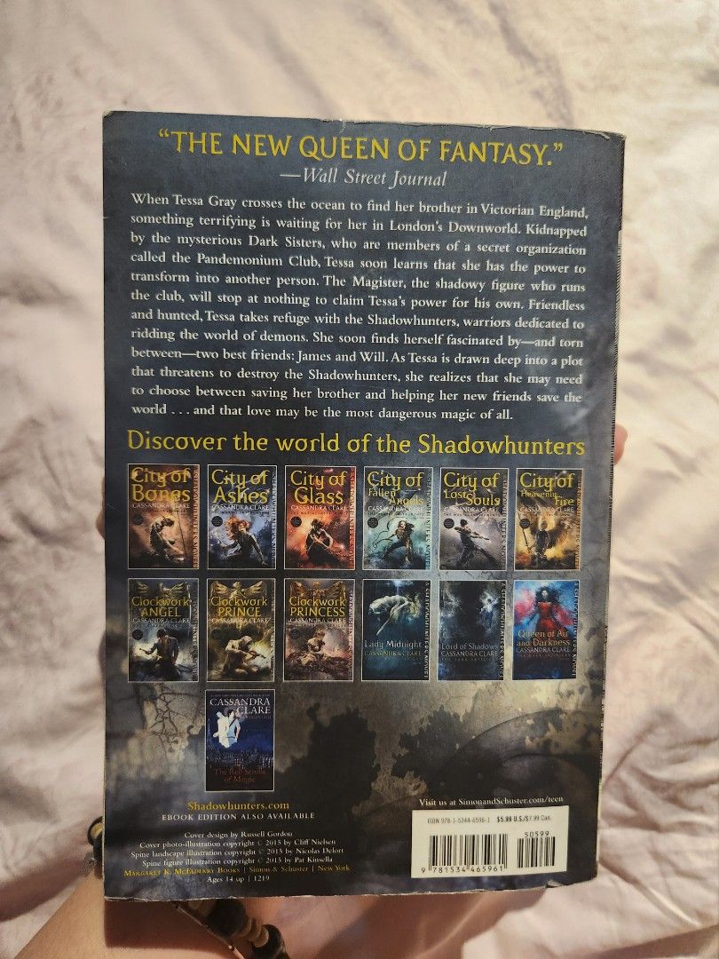 Clockwork Angel by Cassandra Clare (Category: Storybooks) located in Paranaque City. Submitted by marie_r. (Listing ID 1396643449, Image 2). Description: ✅️ Condition: 8/10 ✅️ RFS: Decluttering & Danmei ✅️ MOD: Gcash.