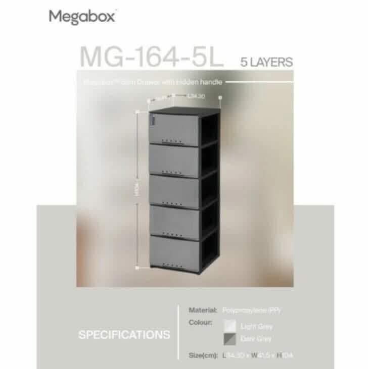 Drawer 5 Layer (Category: Shelves, Cabinets & Racks) located in Manila. Submitted by redonlineshop (Listing ID 1396528601, Image 3). Description: Slim Drawer 5 Layer ₱1170 MG-164 ASH GREY (only) ON HAND BRAND NEW Mode of Payment: Gcash,COD Same day delivery + Delivery Fee.