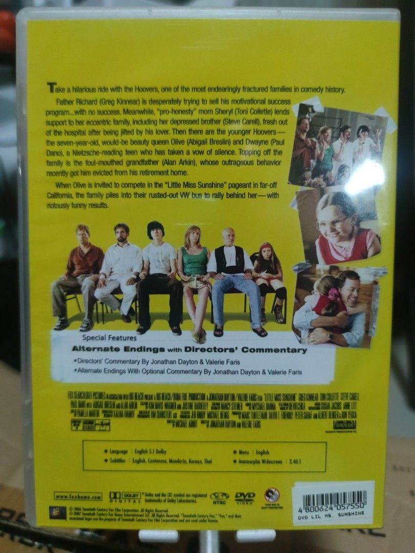 Dvd: Little Miss Sunshine (original) (Category: CDs & DVDs) located in Quezon City. Submitted by gwift (Listing ID 1396570851, Image 2). Description: Little Miss Sunshine- Steve Carell -original dvd - can be picked up at project 7, Q.C., near Sm north edsa get a 10% discount for a single purchase of 1k and up.