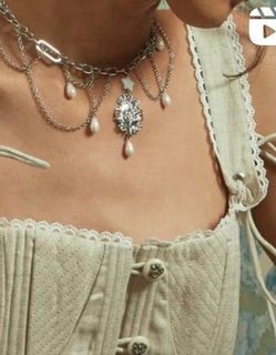 Enroute Silver Shield Necklace [y2k/欧美/Halloween/ Pearl/ Necklace]64218662100097110