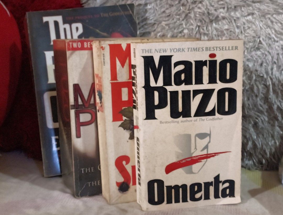 Mario Puzo Collection (Category: Storybooks) located in Paranaque City. Submitted by sjxstuff (Listing ID 1396523129, Image 2). Description: Includes: Omertà The Sicilian The Godfather / The Last Don (2-in-1 edition) The Family Corleone by Ed Falco 👉🏻 Sold only by bundle 👉🏻 Payment (Gcash) before booking 👉🏻 No meetups 👉🏻 SF c/o buyer.