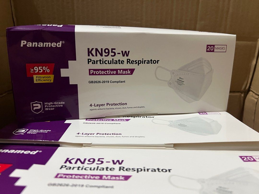 Panamed KN95 Mask (Category: Face Masks & Face Shields) located in Quezon City. Submitted by CLing (Listing ID 1396598336, Image 1). Description: Panamed KN95 face mask 4-layer protection Compliant with GB2626-2019 standards ≥95% filtration efficiency 10 pcs per box for ₱280 Get 3 boxes for ₱795.